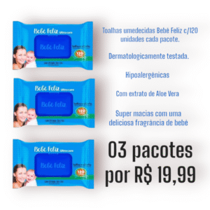 Toalhas Umedecidas Bebê Feliz - 120 Unidades